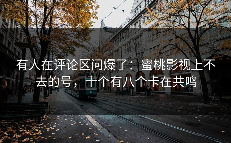 有人在评论区问爆了：蜜桃影视上不去的号，十个有八个卡在共鸣